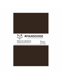 Скетчбук для акварели Aquarellebook Light 18х27 см 12 л 300 г хлопок Коричневый Maxgoodz