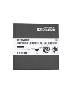 Скетчбук MARKER GRAPHIC LINE 16 3х16 3 см 44 л 180 г твердая обл угольный Sketchmarker