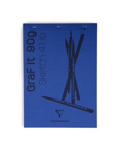 Блокнот cклейка для сухих техник Graf it 10 5х14 8 см 80 л 90 г темно синий Clairefontaine