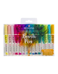Набор маркеров Talens Ecoline 30 шт дополнительные цвета в пластиковой упаковке Royal talens