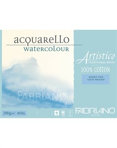 Альбом склейка для акварели Artistico Фин 35 5x51 см 20 л 200 г белая Fabriano