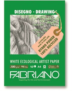 Блокнот для зарисовок Disegno Ecologico per Artisti 21х29 7 см 50 л 200 г Fabriano