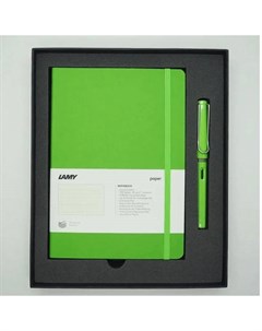 Набор ручка перьевая Safari F Зеленый Записная книжка мягкий переплет А6 зеленый Lamy
