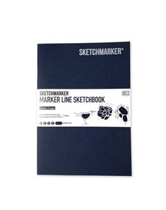 Скетчбук для маркеров MARKER LINE 17 6х25 см 16 л 160 г мягкая обложка синий Sketchmarker