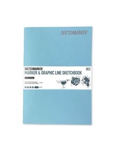 Скетчбук MARKER GRAPHIC LINE 17 6х25 см 16 л 180 г мягкая обложка небесно голубой Sketchmarker