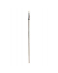 Кисть синтетика белая 2 круглая 1B12W длинная ручка Живописные кисти