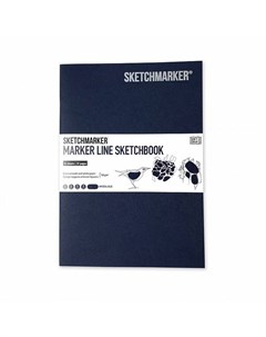 Скетчбук для маркеров MARKER LINE 14 8х21 см 16 л 160 г мягкая обложка синий Sketchmarker