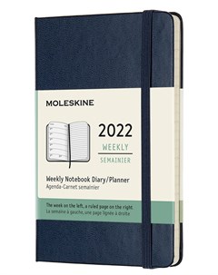 Еженедельник Classic WKNT Pocket 9х14 см 144 стр обложка синий сапфир Moleskine