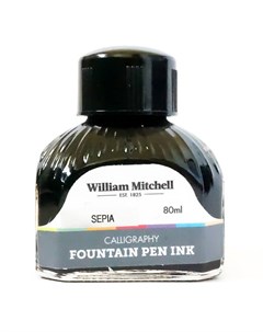 Чернила на основе красителя Fountain Pen 80 мл Сепия William mitchell