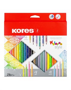 Трехгранные цветные карандаши Kores