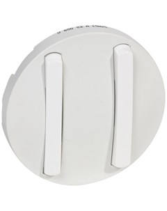Лицевая панель Celiane выключателя двухклавишного белая 065002 Legrand