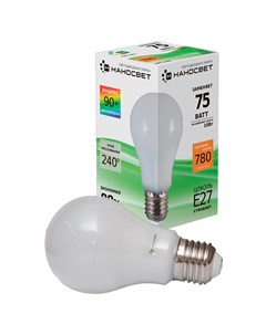 Лампа светодиодная E27 9W 2700K матовая LE GLS 75 E27 930 L162 Наносвет