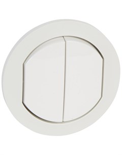 Лицевая панель Celiane выключателя двухклавишного белая 067802 Legrand