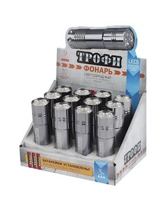 Карманный светодиодный фонарь Трофи от батареек 85х23 60 лм TM9 box12 Б0004986 Era