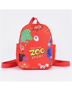 Рюкзак детский отдел на молнии 2 боковых кармана цвет красный Nobrand
