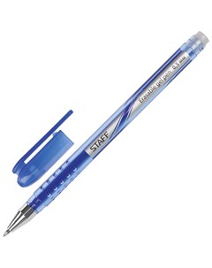 Ручка стираемая гелевая синяя корпус синий хромированные детали пишущий узел 0 5 мм линия письма 0 3 Staff