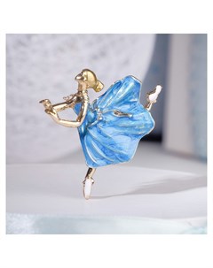 Брошь Балерина невесомость цвет голубой в золоте Queen fair