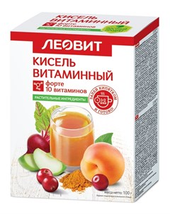 Кисель Витаминный ФОРТЕ 5 пакетов по 20 г Упаковка 100 г Леовит
