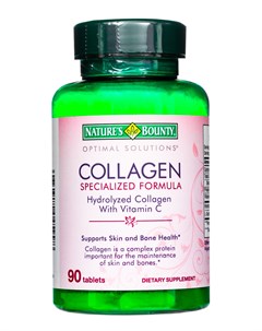 Гидролизованный Коллаген с Витамином С 90 таблеток Аминокислоты Nature’s bounty