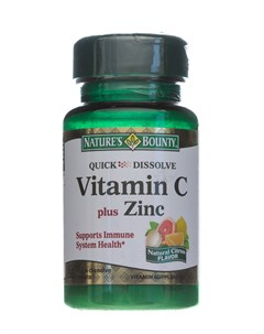 Витамин С плюс цинк таб Растворимые 750 мг 60 БАД Витамины Nature’s bounty
