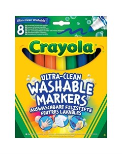 Набор смываемых фломастеров Супер чисто с толстым наконечником 8 штук Crayola