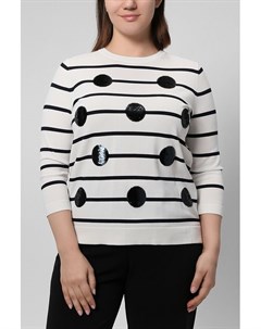Пуловер в полоску с декором Persona by marina rinaldi