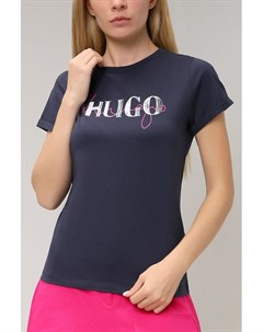Хлопковая футболка с принтом Hugo