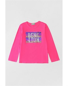 Хлопковый лонгслив с принтом Benetton