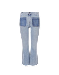Укороченные расклешенные джинсы с бахромой Rag & bone