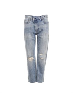 Укороченные джинсы прямого кроя с потертостями Rag & bone