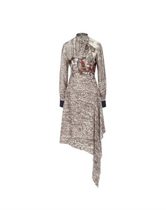 Шелковое платье асимметричного кроя с принтом Mulberry