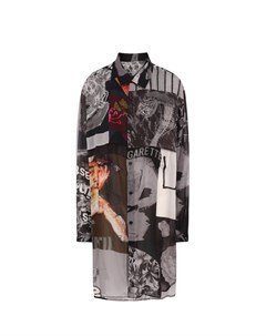 Удлиненная блуза свободного кроя с принтом Yohji yamamoto