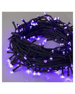 Гирлянда Нить 20 м Ip20 тёмная нить 200 Led свечение фиолетовое 8 режимов 220 В Luazon home
