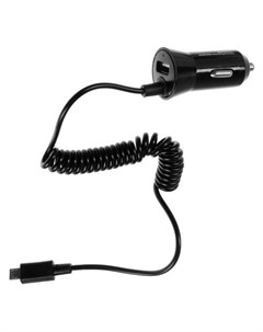 Автомобильное зарядное устройство 1 USB 1 8 A дата кабель Microusb 1 м черное Belsis