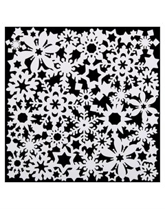 Трафарет фоновый Ажурные снежинки пластик 15х15 см Нгмск 16 Nnb