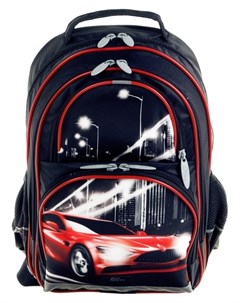 Рюкзак школьный с эргономичной спинкой Тачка 36 х 23 х 13 см Цвет черный красный Calligrata