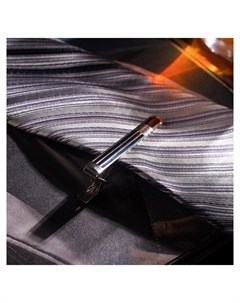 Зажим для галстука стальной Классический округлый с эмалью цвет чёрный в серебре Queen fair