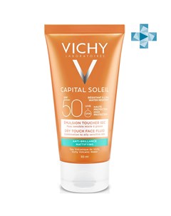 Солнцезащитная матирующая эмульсия Dry Touch для жирной кожи лица SPF 50 50 мл Capital Ideal Soleil Vichy