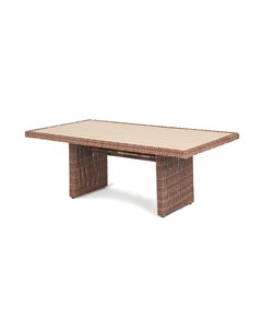 Плетеный обеденный стол бергамо коричневый 180x68x100 см Outdoor