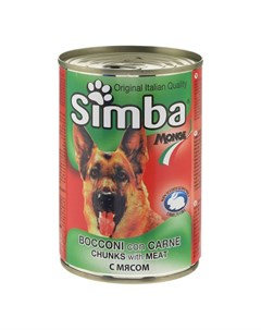 Dog консервы для собак кусочки мясо 415 гр х 24 шт Simba