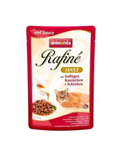 Rafine Soupe Adult влажный корм для кошек с домашней птицей кроликом и ветчиной кусочки в подливе в  Animonda