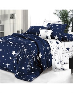 Комплект постельного белья Звездная ночь Евро поплин Bella vita premium