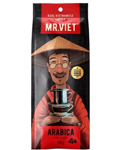 Кофе натуральный жареный в зернах Арабика 250 г Mr. viet