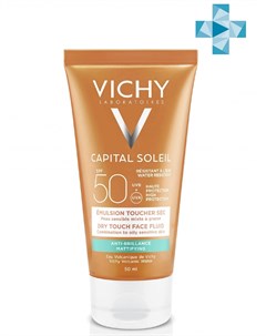Солнцезащитная матирующая эмульсия Dry Touch для жирной кожи лица SPF 50 50 мл Capital Ideal Soleil Vichy