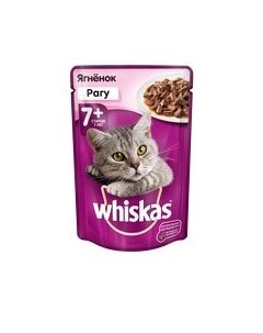 Паучи Вискас для Пожилых кошек рагу Ягненок цена за упаковку Whiskas