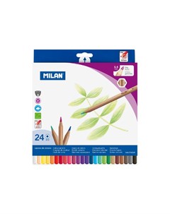 Набор цветных карандашей деревянные грифель 3 5 мм 24 цвета в картонной упаковке Milan