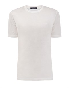 Белая футболка из тонкого хлопка с логотипом в тон Bertolo cashmere