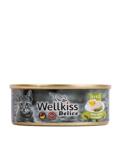 Delice Влажный корм консервы для кошек нежное филе цыпленка со спаржей 100 гр Wellkiss