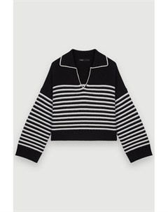 Черный полосатый пуловер Mariniere Maje