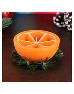 Свеча декоративная Новогодний апельсин половинка Nnb